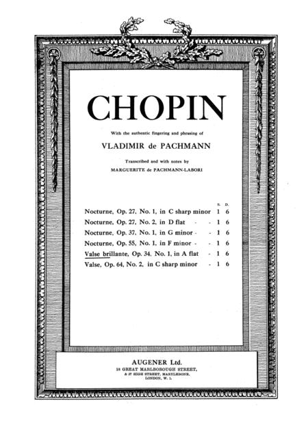 Chopin Valse Brillante Op 34 No 1 In Ab Major Original Complete Version Sheet Music