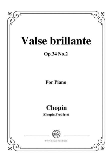 Chopin Valse Brillante Op 34 No 2 For Piano Sheet Music