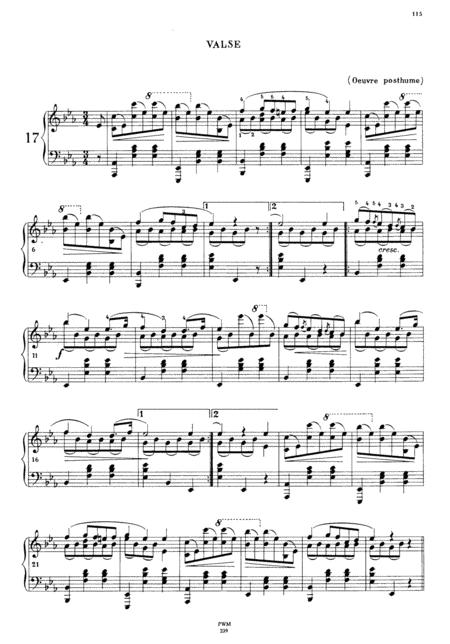 Chopin Waltz In Eb Major Kk Iva No 17 Original Complete Version Sheet Music