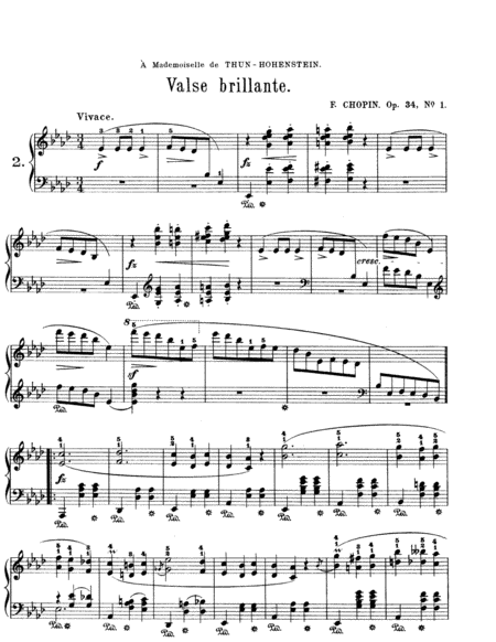 Free Sheet Music Chopin Waltz Op 34 No 1 Waltz Brilliant