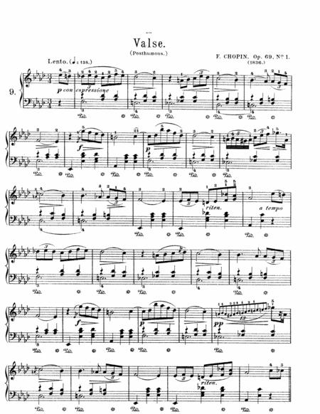 Chopin Waltz Op 69 No 1 No2 Full Original Complete Version Sheet Music