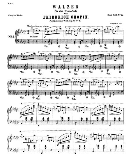 Chopin Waltz Op 70 No 1 In Gb Major Original Complete Version Sheet Music