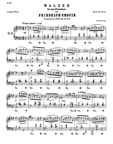 Chopin Waltz Op 70 No 2 In F Minor Original Complete Version Sheet Music