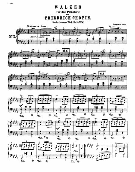 Chopin Waltz Op 70 No 3 In Db Major Original Complete Version Sheet Music