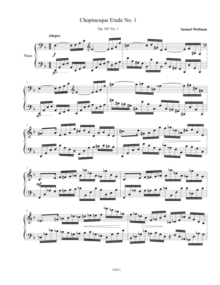 Free Sheet Music Chopinesque Etude No 1