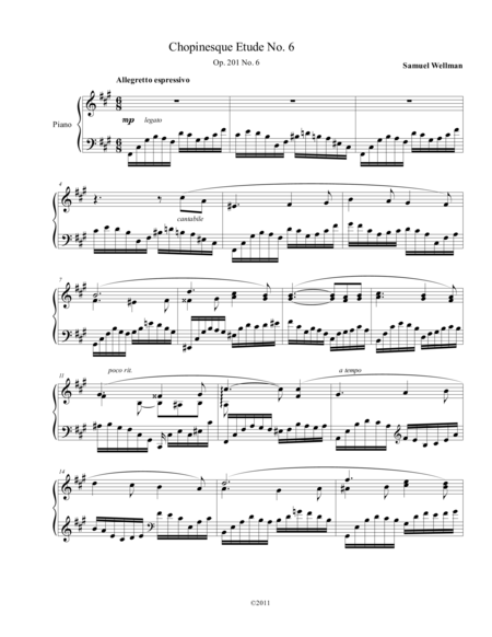 Free Sheet Music Chopinesque Etude No 6 In F Sharp Minor