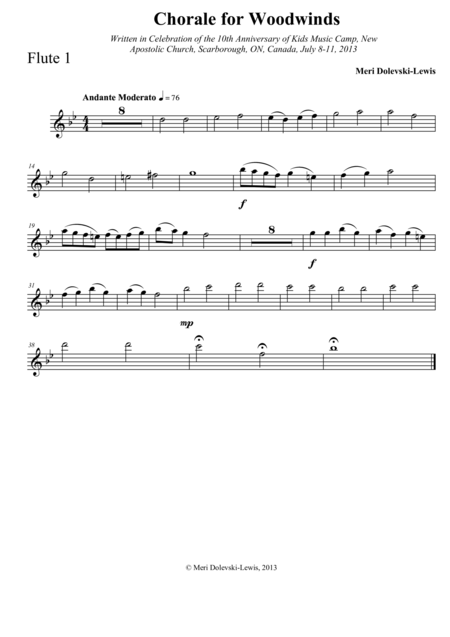 Chorale For Woodwinds For Mixed Woodwind Ensemble Sheet Music