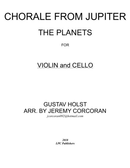 Free Sheet Music Chorale From Jupiter For Violin And Cello