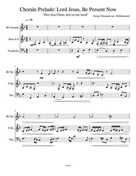 Free Sheet Music Chorale Prelude Lord Jesus Be Present Now