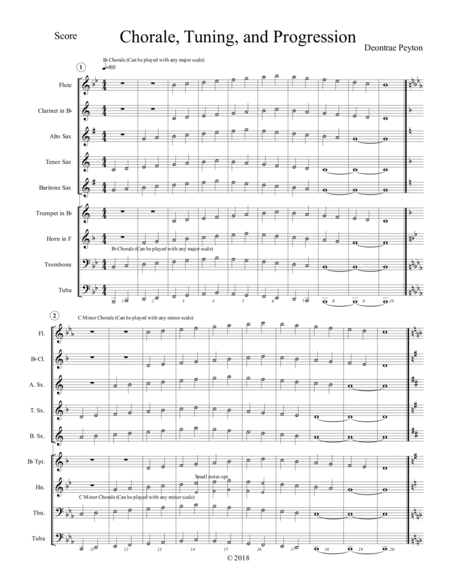 Chorale Tuning And Progression For Concert Marching Band Sheet Music