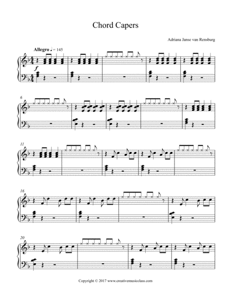 Free Sheet Music Chord Capers