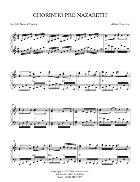 Free Sheet Music Chorinho Pro Nazareth