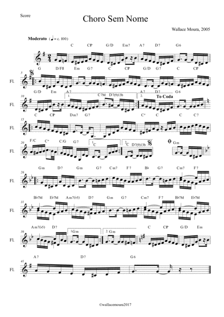 Choro Sem Nome Sheet Music