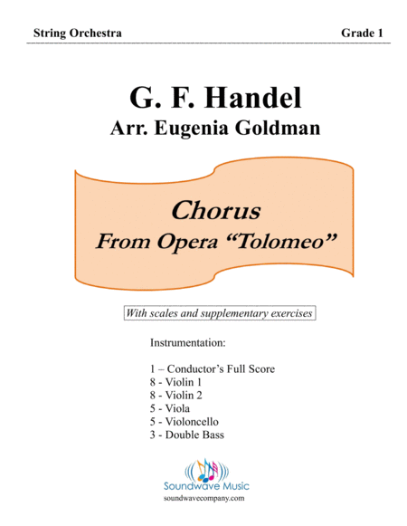 Chorus From Opera Tolomeo Sheet Music