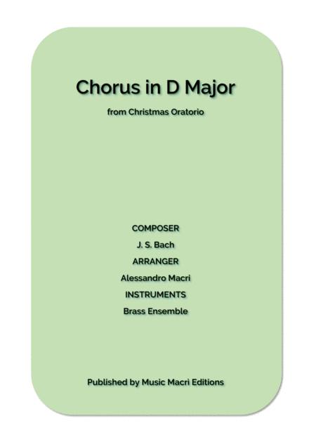 Chorus In D Major From Christmas Oratorio By Js Bach Sheet Music