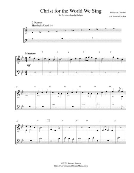 Christ For The World We Sing For 2 Octave Handbell Choir Sheet Music