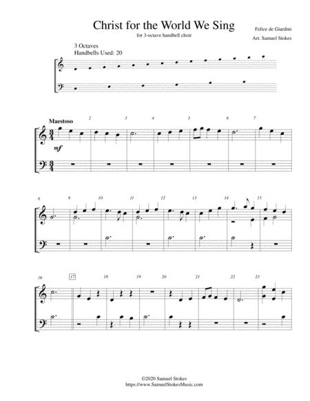 Free Sheet Music Christ For The World We Sing For 3 Octave Handbell Choir