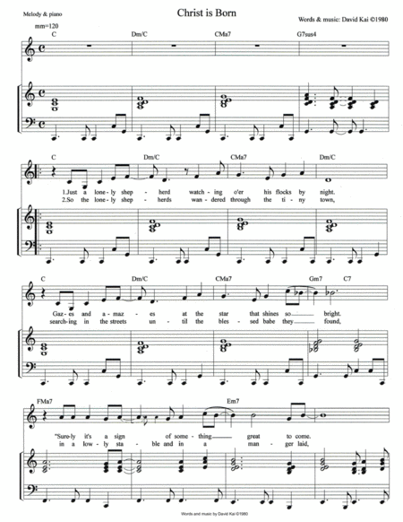 Christ Is Born Piano Accompaniment Sheet Music