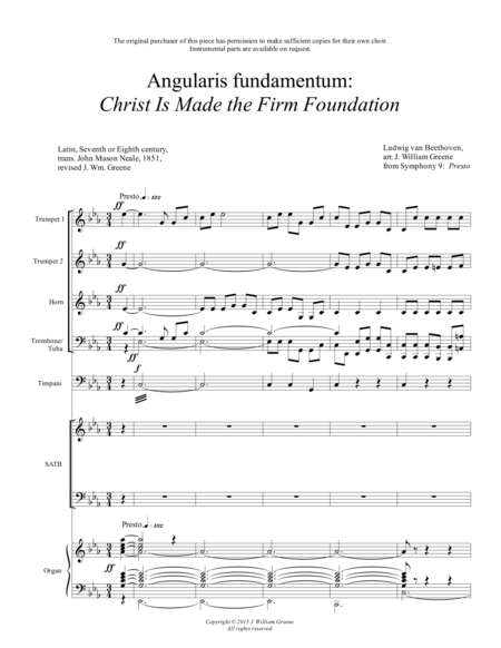 Christ Is Made The Firm Foundation Sheet Music