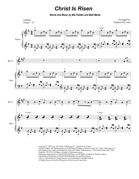 Christ Is Risen Duet For Flute And Bb Clarinet Sheet Music