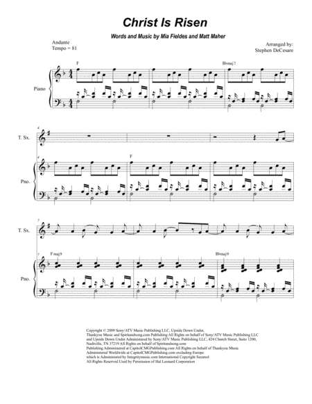 Christ Is Risen Duet For Soprano And Tenor Saxophone Sheet Music