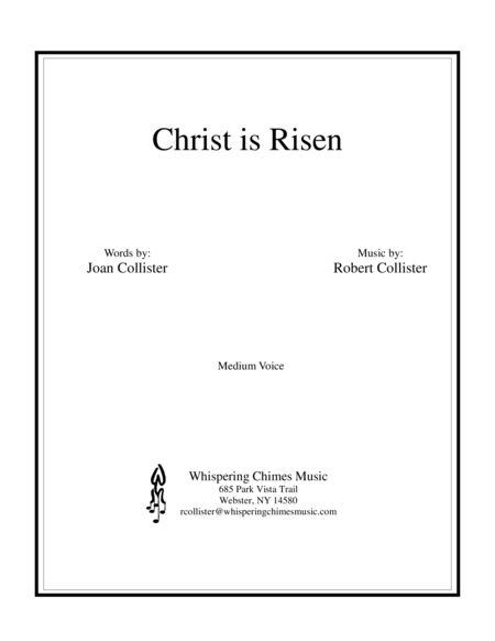 Free Sheet Music Christ Is Risen Medium Voice