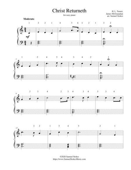 Christ Returneth For Easy Piano Sheet Music