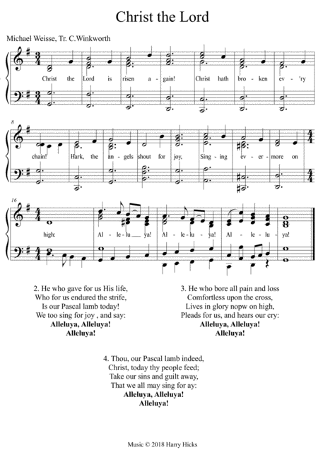 Free Sheet Music Christ The Lord A New Tune To A Wonderful Old Hymn