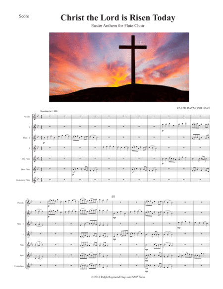 Free Sheet Music Christ The Lord Is Risen Today For Flute Choir