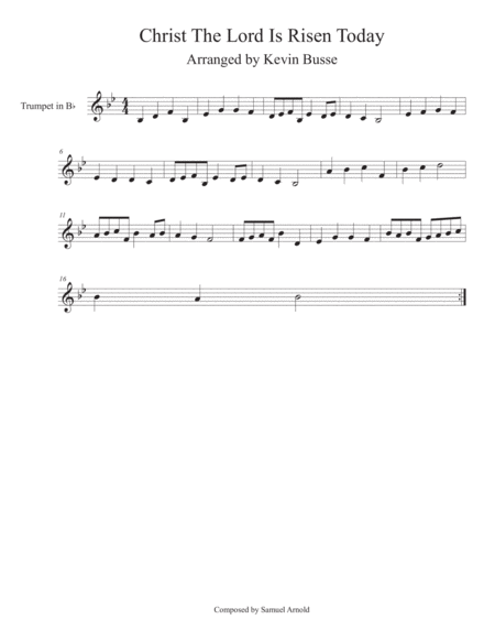 Christ The Lord Is Risen Today Trumpet Sheet Music