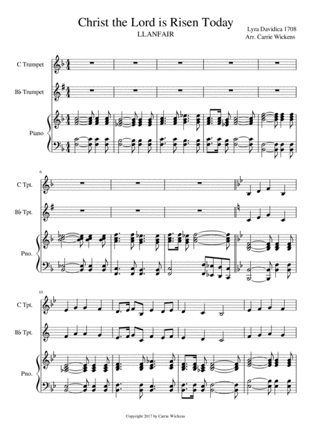 Christ The Lord Is Risen Today Tumpet Sheet Music