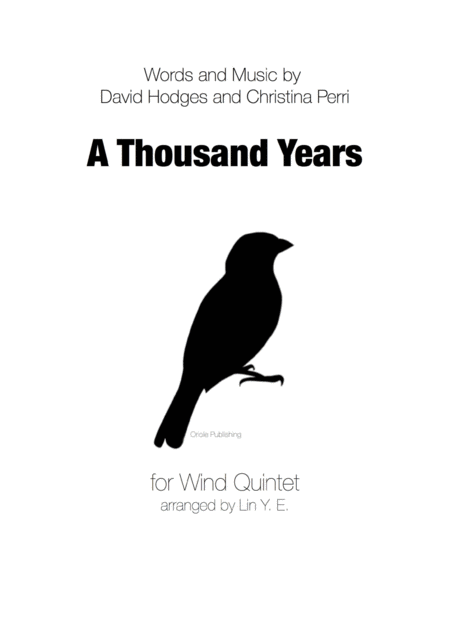 Christina Perri A Thousand Years For Wind Quintet Sheet Music