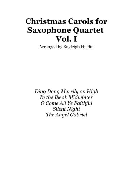 Christmas Carol Selection Vol 1 For Aatb Saxophone Quartet Sheet Music