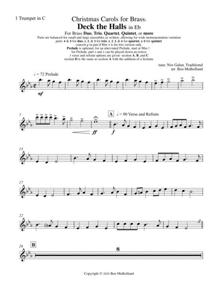 Christmas Carols For Brass Deck The Halls In Eb Sheet Music