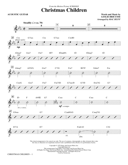 Christmas Children From Scrooge Arr Mac Huff Acoustic Guitar Sheet Music