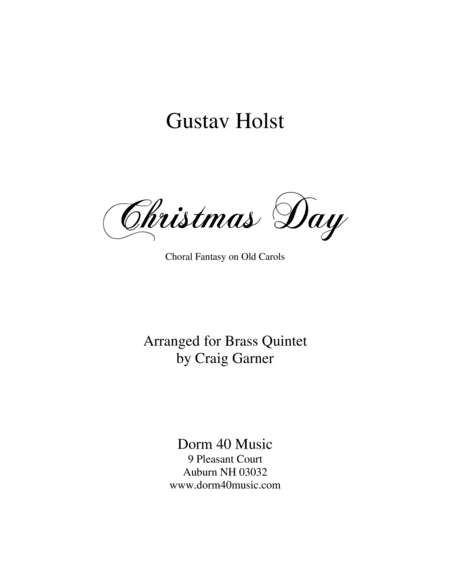 Christmas Day Choral Fantasy On Old Carols For Brass Quintet Sheet Music