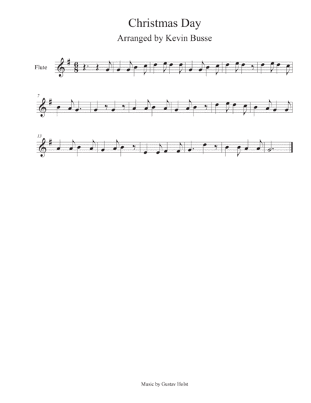 Free Sheet Music Christmas Day Flute