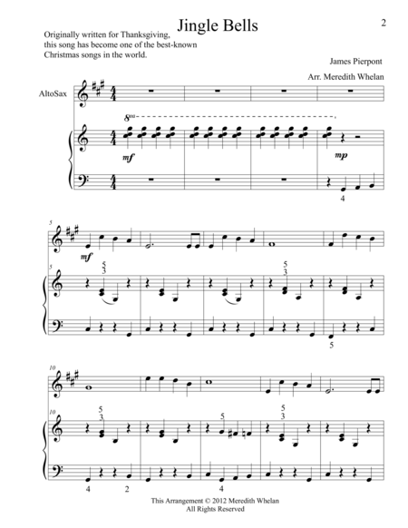 Christmas Duets For Alto Saxophone Piano Jingle Bells Sheet Music