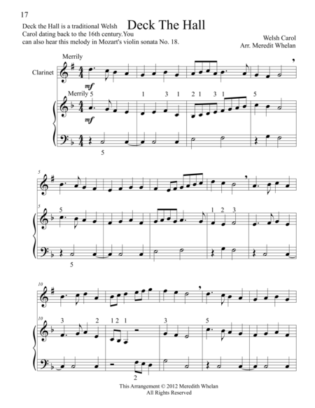 Free Sheet Music Christmas Duets For Clarinet Piano 11 Traditional Carols
