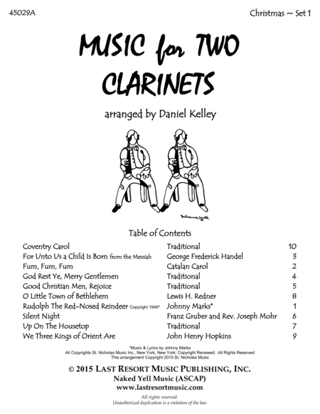 Christmas Duets For Clarinet Set 1 Music For Two Clarinets Sheet Music