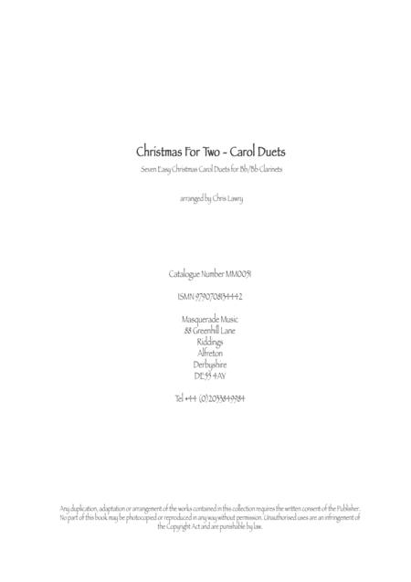 Christmas For Two Carol Duets 7 Easy Carols For Two Bb Clarinets Sheet Music