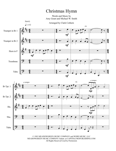 Free Sheet Music Christmas Hymn