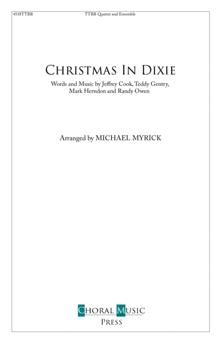 Christmas In Dixie Ttbb Sheet Music