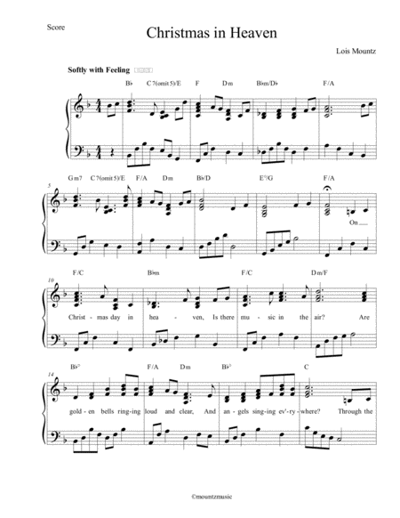 Christmas In Heaven Sheet Music