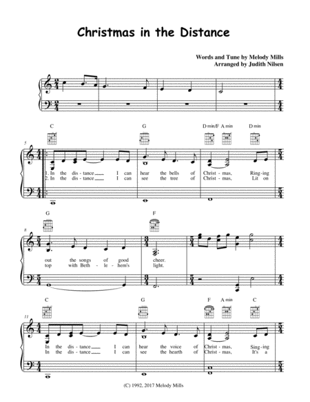 Christmas In The Distance Sheet Music