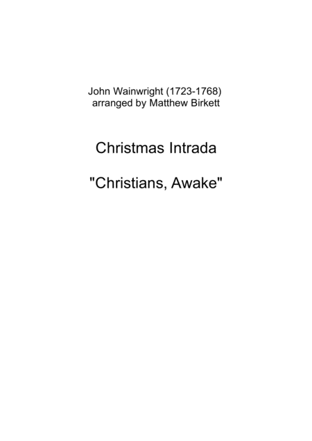 Christmas Intrada Christians Awake Sheet Music