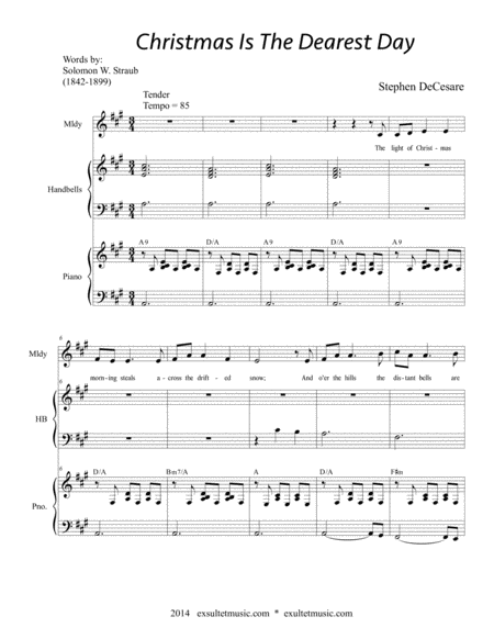 Free Sheet Music Christmas Is The Dearest Day
