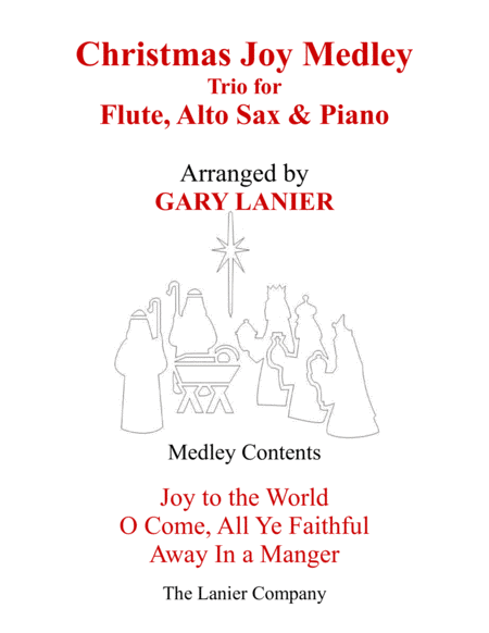 Christmas Joy Medley Trio Flute Alto Sax Piano With Parts Sheet Music