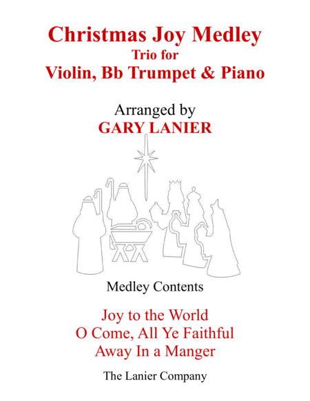 Christmas Joy Medley Trio Violin Bb Trumpet Piano With Parts Sheet Music