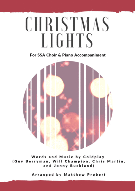 Free Sheet Music Christmas Lights Coldplay For Ssa Choir Piano Accompaniment